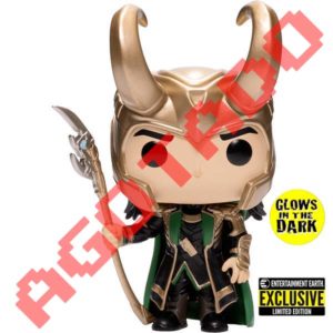 V Funko Pop! Loki With Scepter 985 Entertainment Earth Exclusive GITD
